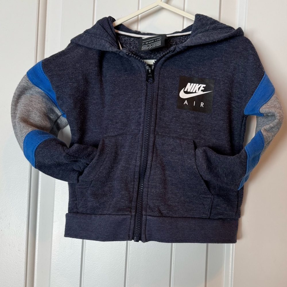 Toddler—2T- “NIKE” Dark Blue/Gray Zip-Up Hoodie